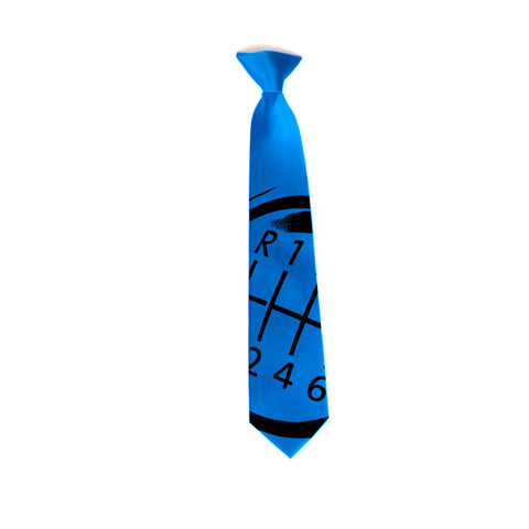 Gear Shift kids tie. Boys clip-on shifter knob necktie.