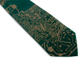 Green circuit board necktie.