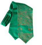  Antique brass ink on kelly green ascot.