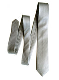 Silver herringbone silk tie