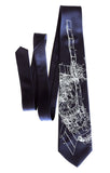Navy Blue Skylab Necktie. NASA Space Station print tie by Cyberoptix.