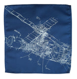 Blue Skylab Pocket Square. NASA Space Station print hanky by Cyberoptix.