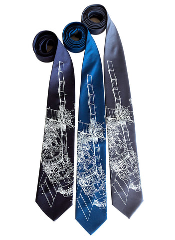 Skylab Silk Necktie, Space Station Print Tie