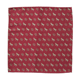 Smart Ass Pattern Print, Antique Brass on Burgundy Pocket Square, by Cyberoptix