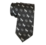 Smart Ass Pattern Print Necktie, Dove Grey on Black Tie, by Cyberoptix