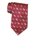 Smart Ass Pattern Print Necktie, Antique Brass on Burgundy Tie, by Cyberoptix