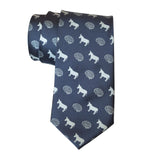 Smart Ass Pattern Print Necktie, Steel on Navy Tie, by Cyberoptix