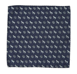 Smart Ass Pattern Print, Steel on Navy Blue Pocket Square, by Cyberoptix