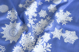Snow Print Pashmina Scarf, by Cyberoptix. Cornflower blue