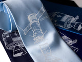sky blue Apollo Soyuz astronaut necktie