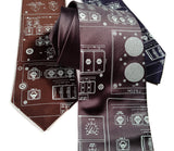 Space Shuttle Diagram Necktie: charcoal grey tie.