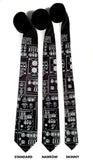 Space Shuttle Controls Necktie: standard, narrow, skinny size.