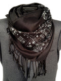 Space Shuttle Controls Pashmina Scarf, black.