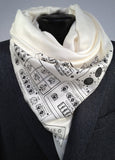  Black ink on cream pashmina.