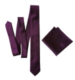Spiced wine men's pocket square and tie set, by Cyberoptix. Purple fine woven stripe texture