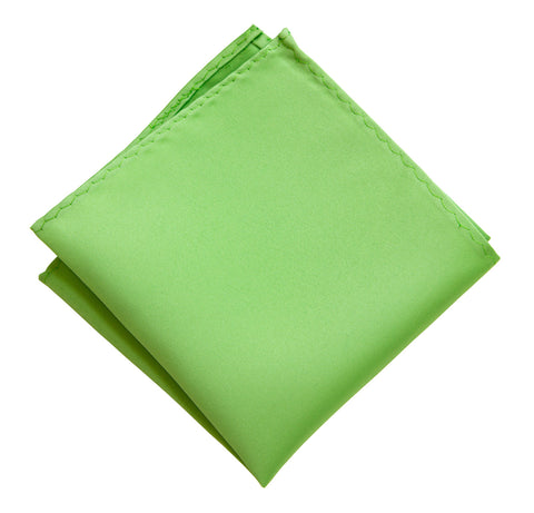 Spring Green Pocket Square. Solid Color Satin Finish, No Print