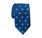 Sputnik Necktie, Silver on French Blue Satellite Print Tie, by Cyberoptix