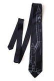 SR-71 Necktie. Black pearl print on black.