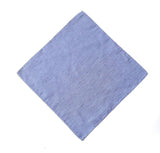 Blue textured weave linen + silk blend woven pocket square.
