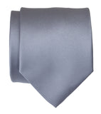 Steel solid color necktie, dark grey tie by Cyberoptix Tie Lab