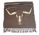 driftwood steer skull scarf