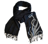 Octopus Tentacles Scarf. Sucker Print pashmina by Cyberoptix. Grey and black