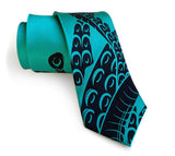 Teal octopus tentacle necktie.