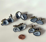 Druzy Agate Geode Cufflinks, Tabasco geode cuff links