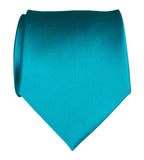 Teal Blue solid color necktie, light blue tie by Cyberoptix Tie Lab