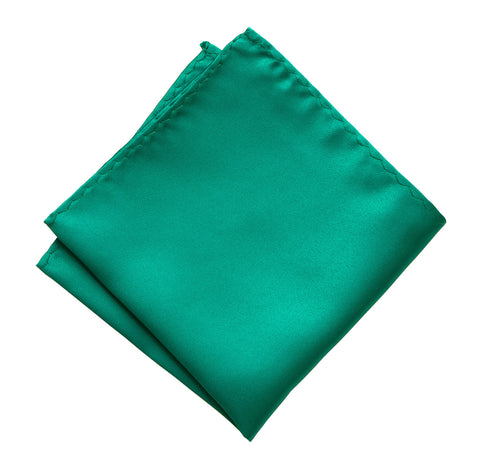 Teal Green Pocket Square. Solid Color Satin Finish, No Print