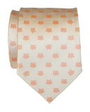 Tiny Cat Face Champagne Necktie, Cat Pattern Tie, by Cyberoptix