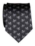 Tiny Octopus Print Black Necktie, Octopi Pattern Tie, by Cyberoptix