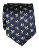 Tiny Octopus Print Navy Necktie, Octopi Pattern Tie, by Cyberoptix