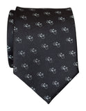 Tiny Racing Bike Black Necktie, Bicycle Pattern Tie, by Cyberoptix