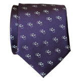 Racing Bike Print Necktie, Eggplant Tiny Bicycle Pattern Tie, by Cyberoptix