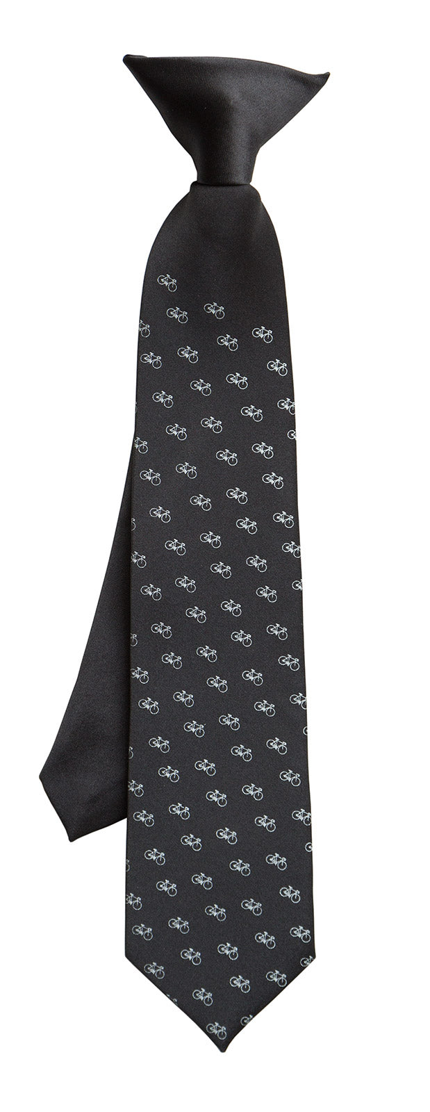 Tiny Racing Bike Kid's Tie, Boy's Clip on Bicycle Pattern Tie