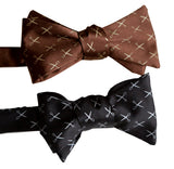 Tiny Scissors Print Bow Ties, dark brown and black. Scissors Pattern Tie, by Cyberoptix