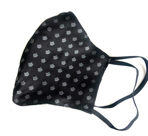 Cat Dot Face Mask, Tiny Kitties washable, adjustable fabric face cover