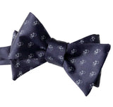 Tiny Racing Bike Bow Tie, Navy Blue Bicycle Pattern Tie, by Cyberoptix