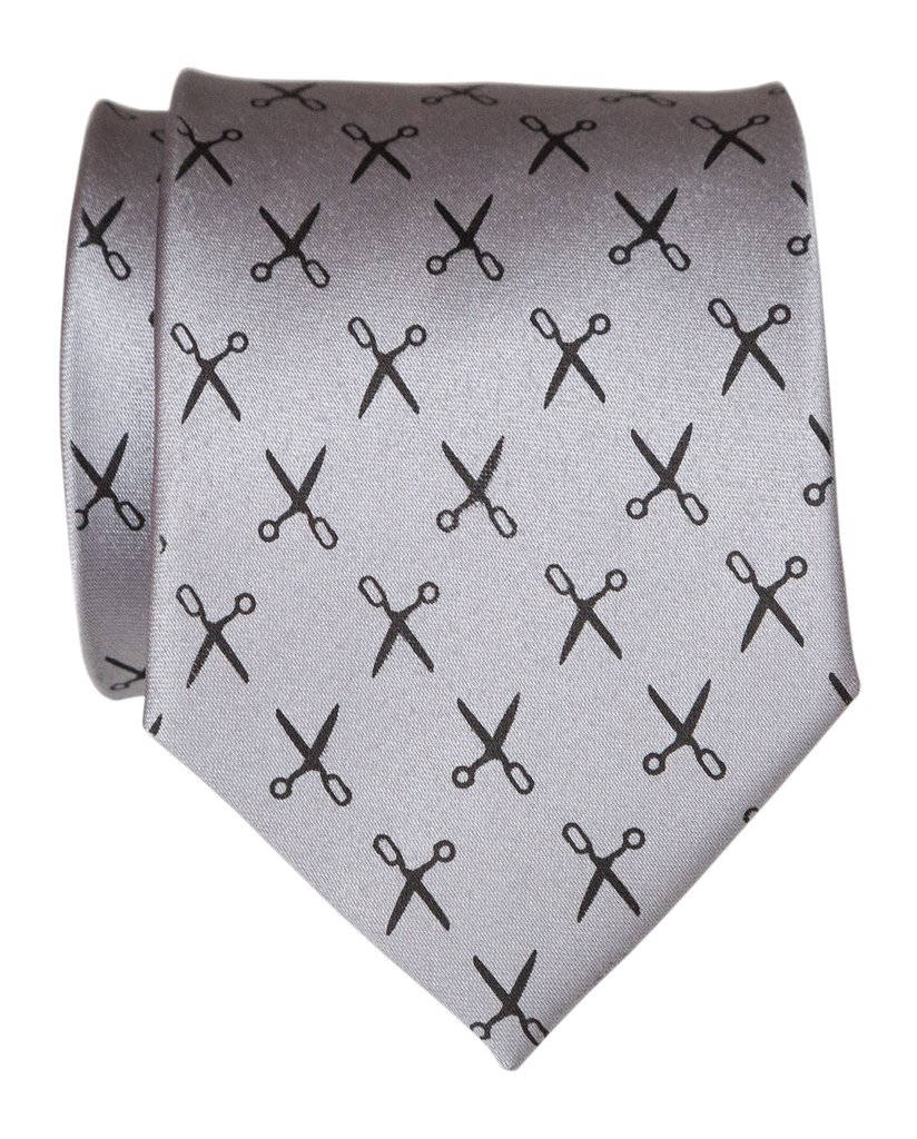 Men's Scissors Print Necktie