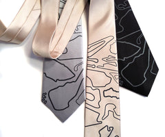 Race Track Maps silk necktie