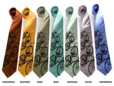 Bicycle Silk Necktie. Triple Cruiser Bike tie