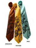 Bicycle Silk Necktie. Triple Cruiser Bike tie