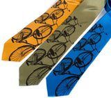 Bicycle Silk Necktie. Triple Cruiser Bike tie