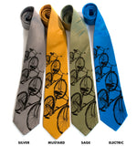 Bicycle Silk Necktie. Triple Cruiser Bike tie