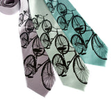 Bicycle Silk Necktie. Triple Cruiser Bike tie