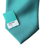 Pantone Turquoise necktie. Solid color woven fine-stripe tie, no print. By Cyberoptix