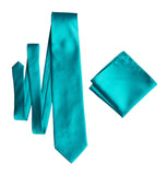 Turquoise solid color necktie, blue tie for weddings by Cyberoptix Tie Lab
