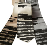 Redacted Document Print Tie, Conspiracy Theory Necktie, by Cyberoptix