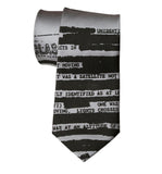 Declassified UFO Document Necktie, Black on Silver Tie, by Cyberoptix